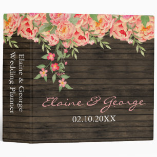 Classeur Rustic Country Peony Grange Mariage bois