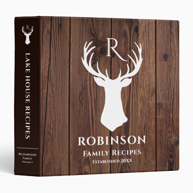 Classeur Rustic Family Recette Monogram Lake House Cookbook (Devant/Côté)