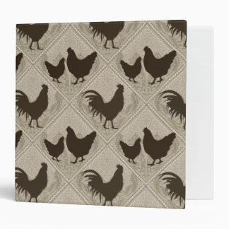Classeur Rustic Farmhouse Hen Pattern – In Gray