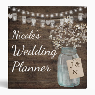 Classeur Rustic Grange Mariage Wood Mason Jar Babys Respire