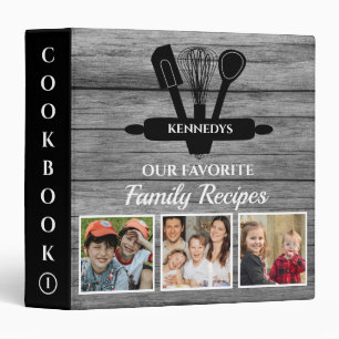 Classeur Rustic Grey Wood 3 Photo Family Recette Livre de r
