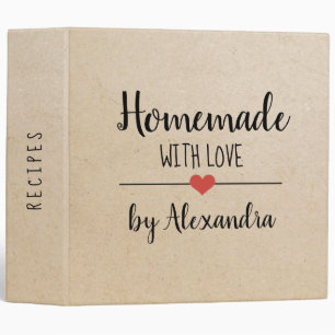 Classeur Rustic Kraft fait maison avec amour Nom Recette