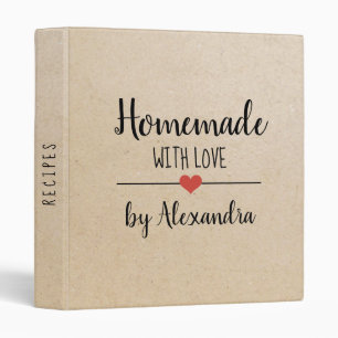 Classeur Rustic Kraft fait maison avec amour Nom Recette