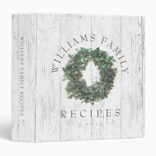 Classeur Rustic Laurel Wreath Holiday Family Recette Livre