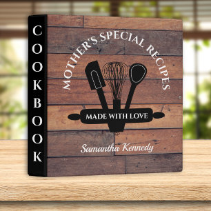 Classeur Rustic Pallet Wood Livre de recettes spéciales de 