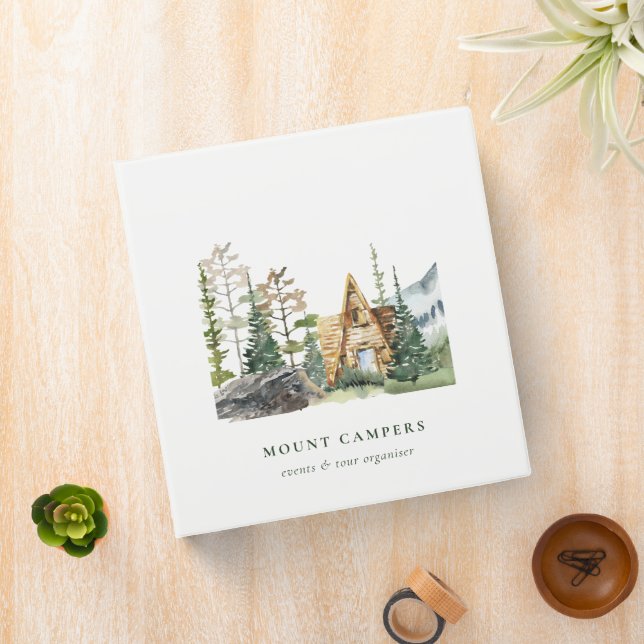 Classeur Rustic Pine Woods Watercolor Camping Mountain Camp (In Situ)