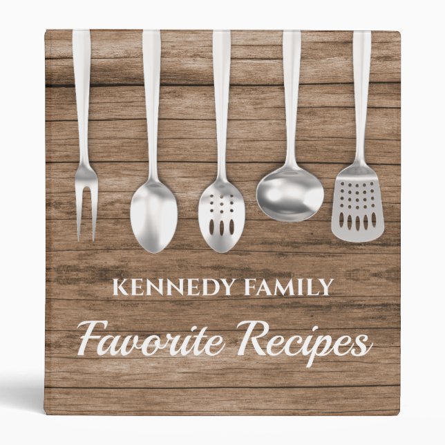 Classeur Rustic Wood Family Recette Farmhouse Cookbook (Devant)