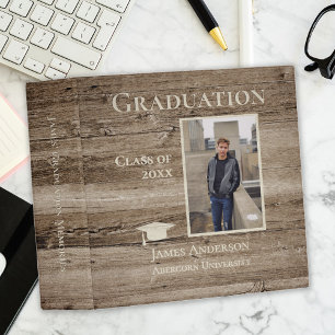 Classeur Rustic Wood Graduation Photo Scrapbook Album