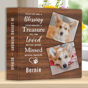 Classeur Rustic Wood Pet Mémoriaux Chien Photo Album