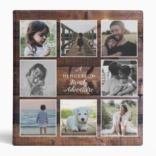 Classeur Rustic Wood Photo Nom de famille Collage Mémoire A