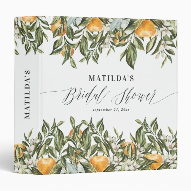 Classeur Rustique agrumes nuptiale douche botanique floral  (Devant/Côté)