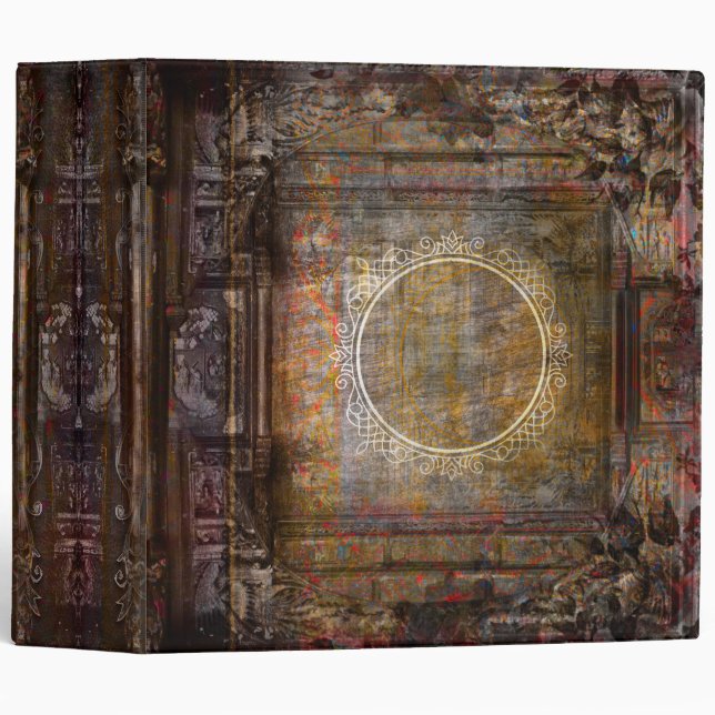 Classeur Rustique Antique Renaissance celtique Ancien Tome (Devant/Côté)
