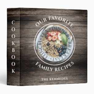 Classeur Rustique Bois Favori Recettes de la famille Livre 