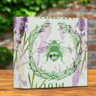 Classeur rustique chic pays lavande vintage abeille