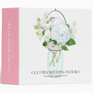 Classeur Rustique Pays Mason Fleurs Jar Blanches Hydrangeas