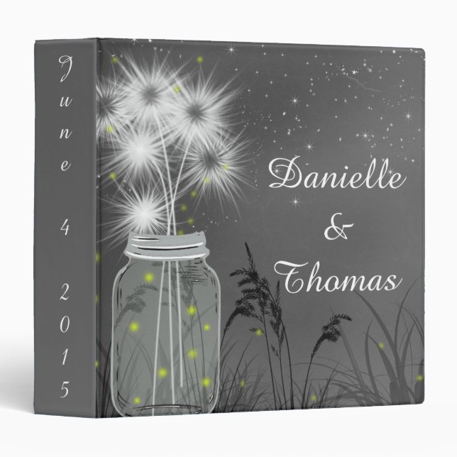 Classeur Rustique Pays Mason Jar Mariage Album photo (Devant/Côté)