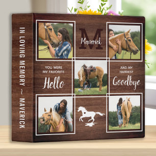 Classeur Rustique Personnalisé Pet Memorial Horse Photo Alb