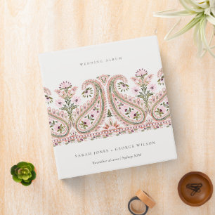 Classeur Rustique rose vert Floral Paisley Motif Mariage