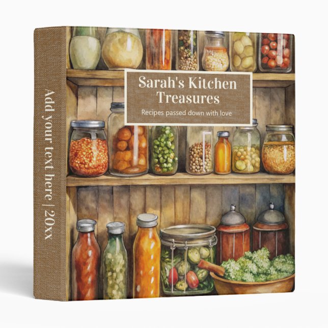 Classeur Rustique Vintage Héritage Pays Cuisine Recette (Devant/Côté)