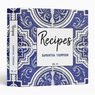 Classeur Rustique Vintage Portugais Carreaux Recettes Motif