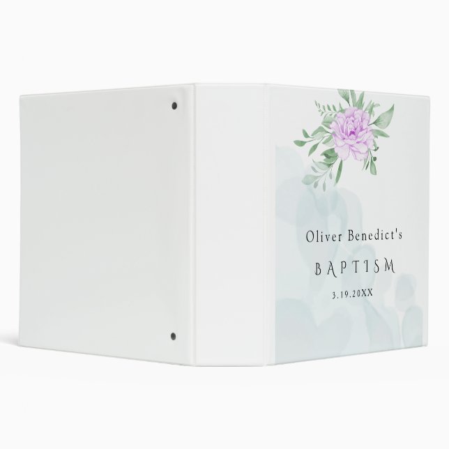 Classeur Rustique violet Rose Eucalyptus Baptême  Album pho (Arrière-plan)