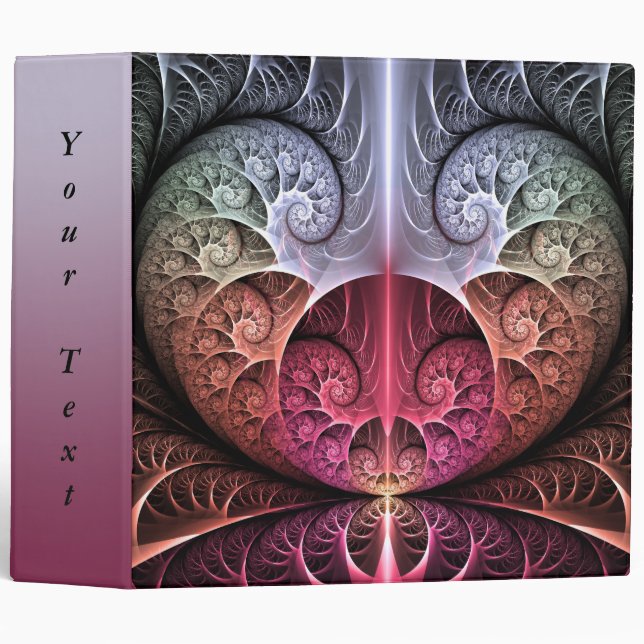 Classeur Rythme cardiaque, Texte fractal de fantasy surréal (Devant/Côté)