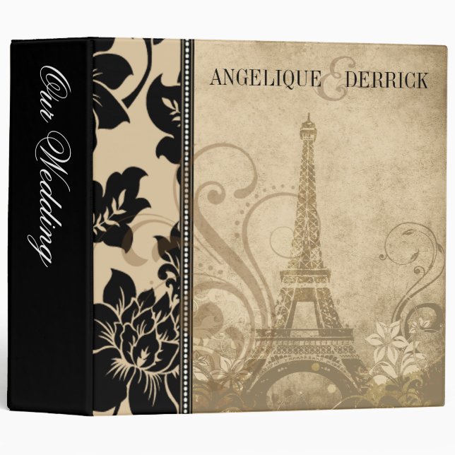 Classeur Sable de l'album | de mariage de Tour Eiffel de (Devant/Côté)