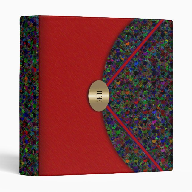 Classeur Sac Clutch imprimé en soie en rouge (Devant/Côté)