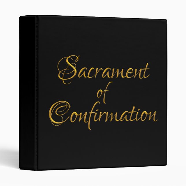 Classeur Sacrament de confirmation de Golden 3D Look (Devant/Côté)