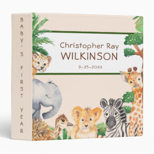 Classeur Safari Jungle Animal Baby’s First Year 3 Ring Bind