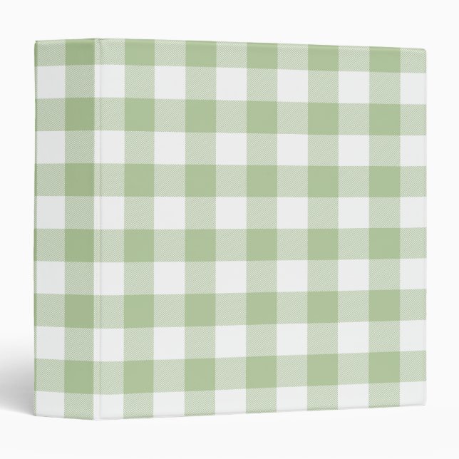 Classeur Sage and White Buffalo Plaid Gingham (Devant/Côté)