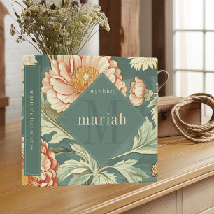 Classeur Sage Floral William Morris Planificateur de fin de