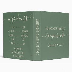 Classeur Sage Green Cuisine drôle Famille Recette