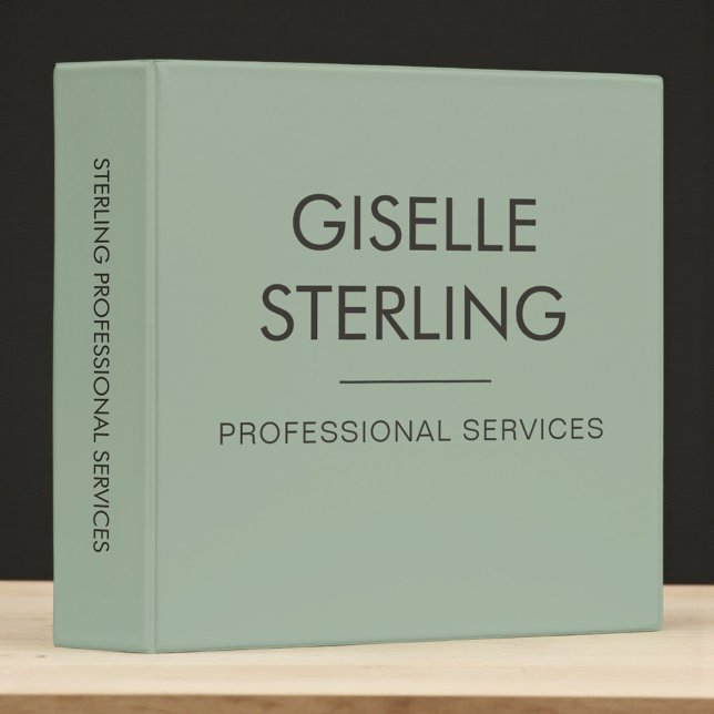 Classeur Sage Green Minimal Professional Modern Business (Créateur téléchargé)