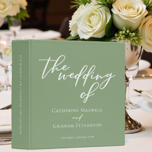 Classeur Sage Green Typographie Mariage Album photo
