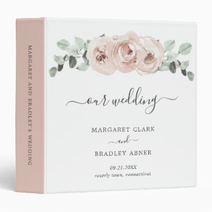 Classeur Sage Greenery Rose Floral Dusty Rose Mariage