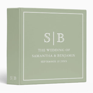 Classeur Sage Monogramme Wedding planner Album photo