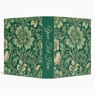 Classeur Sage vert Vintage motif floral Texte dans la colon