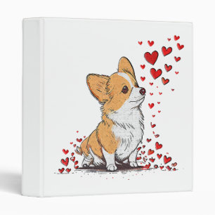 Classeur Saint-Valentin Chien Mignon Corgi Fête de la Saint