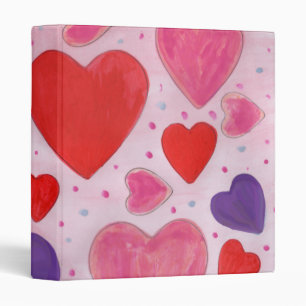 Classeur Saint-Valentin Coeurs en rose, violet et rouge
