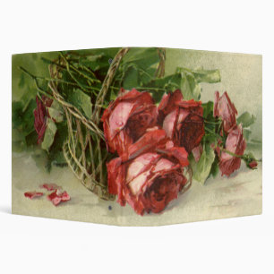 Classeur Saint-Valentin d'amour vintage, roses rouges cramo