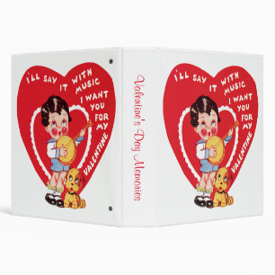 Classeur Saint-Valentin Rétro, Banjo Musique Garçon Vintage
