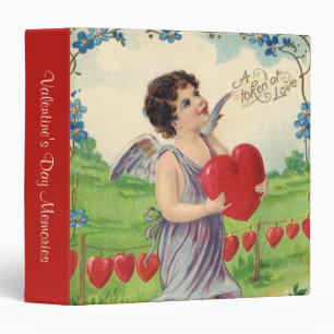 Classeur Saint-Valentin vintage, ange victorien avec cœur