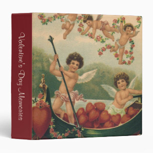 Classeur Saint-Valentin vintage, chérubins victoriens dans