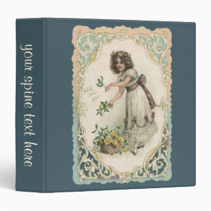 Classeur Saint Valentin vintage, Victorian Girl with Rose