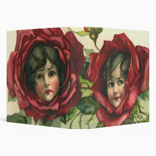 Classeur Saint-Valentin vintage, visages victoriens dans le