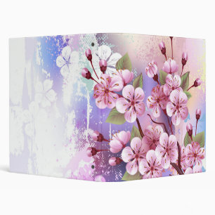 Classeur Sakura rose sur fond de peinture