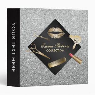 Classeur Salon de beauté noir de maquilleur et argenté