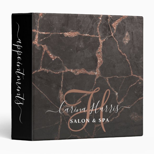 Classeur Salon de Monogramme en marbre noir (Devant/Côté)