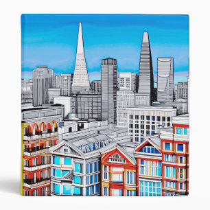 Classeur San Francisco Skyline Colour Line Art